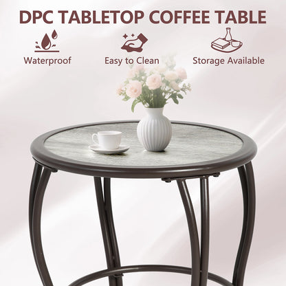 Outdoor Conversation Set of 3, Outdoor Patio Rocking Chair Set with Cushions & Coffee Table, All Weather Wicker Patio Furniture Set, Ideal for Patio, Poolside, Yard, Deck, Coffee Bar