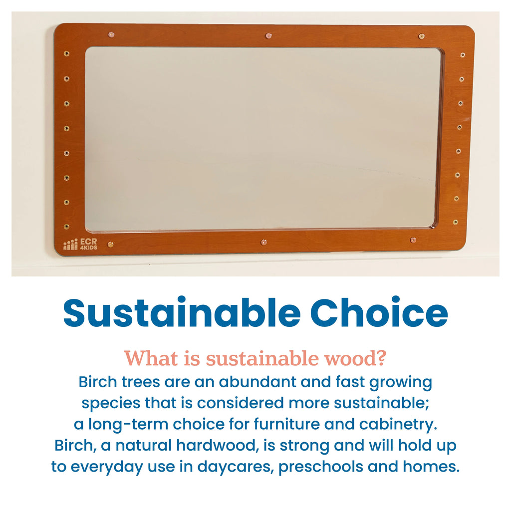 ECR4Kids Wall-Mounted Coordination Mirror, Natural
