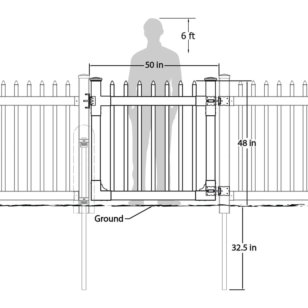 4ft H x 6ft W (1 Panel + 1 Post) No Dig WamBam Nantucket Fence Kit, White Vinyl Picket Fence Panel, Easy DIY Installation Fence Panel Kit, Durable Outdoor Fence for Yard or Garden, BL19101