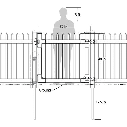 4ft H x 6ft W (1 Panel + 1 Post) No Dig WamBam Nantucket Fence Kit, White Vinyl Picket Fence Panel, Easy DIY Installation Fence Panel Kit, Durable Outdoor Fence for Yard or Garden, BL19101