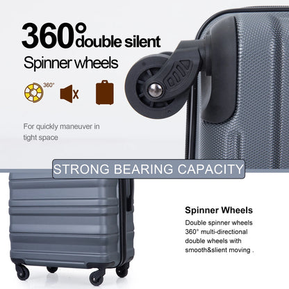Tripcomp Hardside Luggage Set 3-Piece Set (21/25/29) Lightweight Suitcase 4-Wheeled Suitcase Set(Purple)