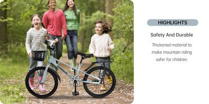 ARTUDATECH Kids Bike Girls  Boys 20 Inch Children's Bicycle with Basket for Age 6-12 Years old  with Air Pump and Bike bag