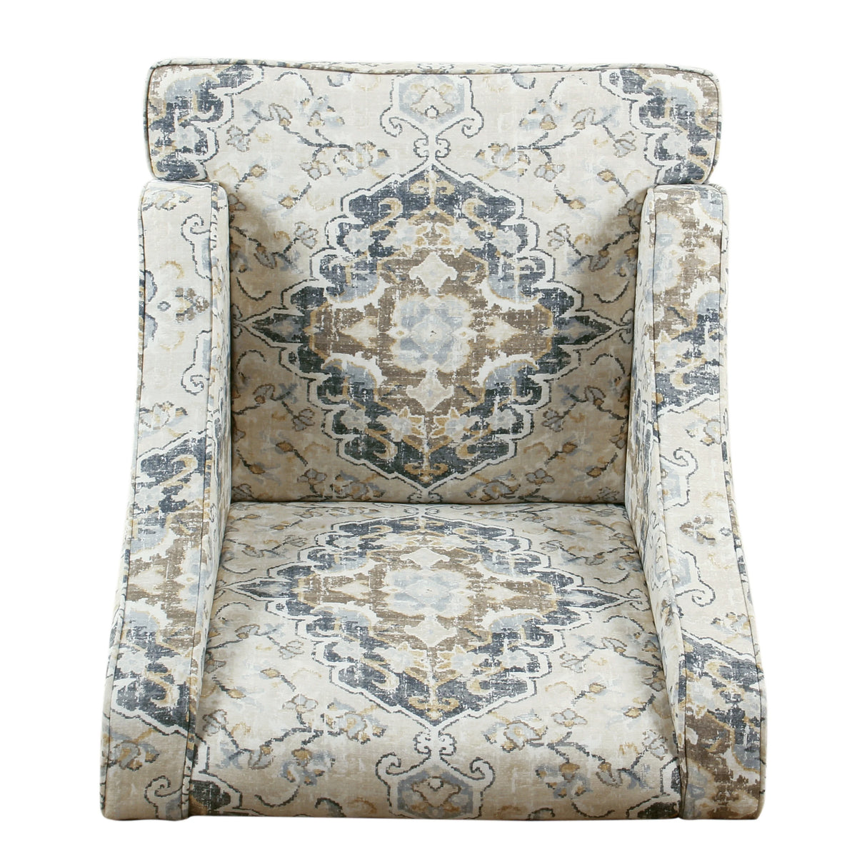 HomePop Classic Swoop Accent Chair - Blue and White Damask