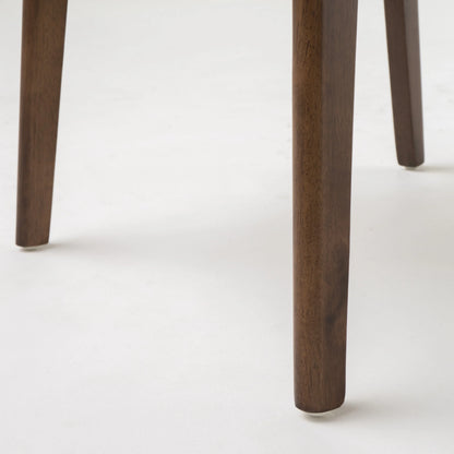 GDFSTUDIO Mid Century Modern Fabric Upholstered Rubberwood Dining Chairs, Set of 2, Dark Gray and Walnut