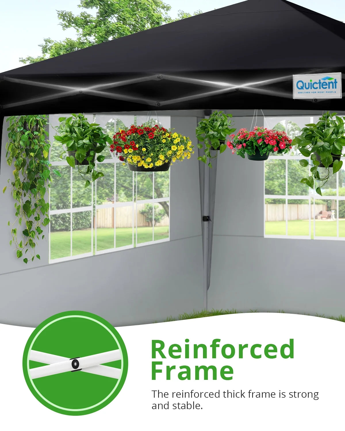Quictent 10'x10' Pop up Canopy Tent with Sidewalls Instant Outdoor Gazebo Easy Party Tent Enclosed Waterproof, Easy Set up (Pink)