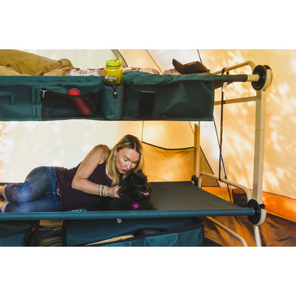 Disc-O-Bed XL Cam-O-Bunk Benchable Double Cot with Storage Organizers, Navy
