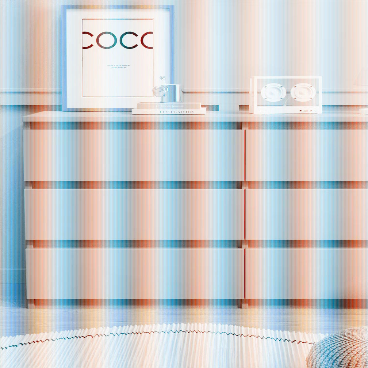 Resenkos Modern Mid Century 6 Drawer Wide Dressers Chests for Bedroom, Chest of Drawer Organizer Grey