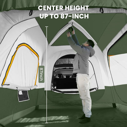 MOPHOTO SUV Tents for Camping 4 People, PU 3000mm Waterproof SUV Tent Attachment Tailgate Tent for Car Jeep Van, Spacious Space 8.2'L x 8.2'W x 7.2'H with 2 Awnings & Double Door