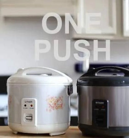 Tiger JNP-1800 10-Cup Electric Rice Cooker, Floral White - Pure Flower Design