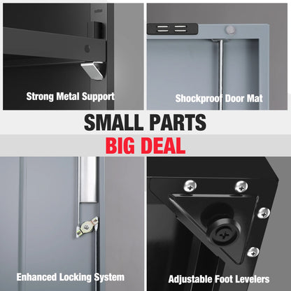 WORKPRO Metal Garage Storage Cabinet with Locking Doors and Adjustable Shelves,71 inches Tall Storage Cabinet for Tools, Office, Home, Shops (Black), Solid Packed