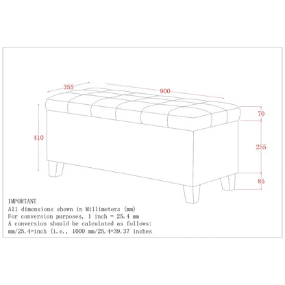 Modern Faux Leather Rectangular Storage Ottoman Bench White