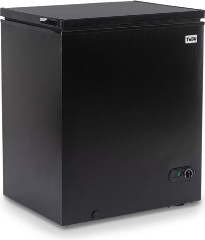 TABU Chest Freezer, 7.0 Cu Ft Deep Freezer with Adjustable Temperature, Compact Freezer with Top Open Door (Black)