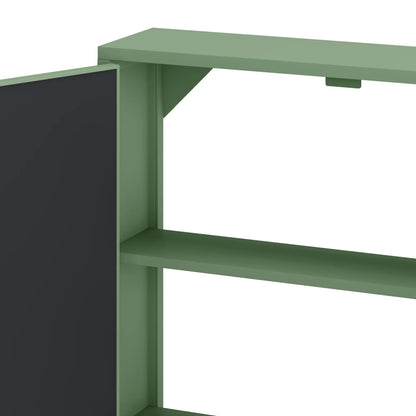 27.56"Modern Wall Cabinet with Glass Doors, Bathroom Cabinet with Featuring Three-tier Storage for Entryway Living Room, Bathroom or Dining Room, Mint Green