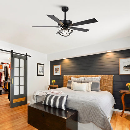Parrot Uncle 52-Inch Contemporary Chrome Ceiling Fan with Integrated LED Lights and Remote Control