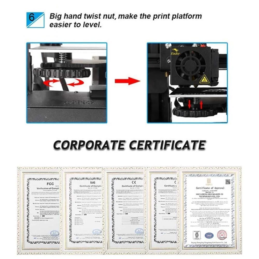 Creality Ender 3 3D Printer Fully Open Source with Resume Printing Function Printing Size 220x220x250mm Aluminum Black