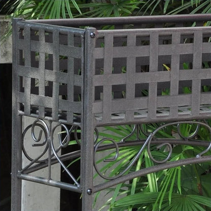 International Caravan Mandalay Iron Potting Bench in Antique Black