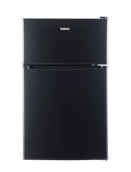 Galanz 3.1 Cu ft Two Door Mini Fridge, Black, New