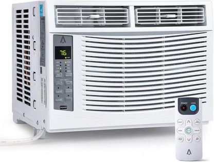GAOMON Smart 6000 BTU Window Air Conditioner �C WiFi-Enabled AC with Remote & App Control, Timer, Sleep Mode, Easy Install Kit, Cools Rooms Up to 350 Sq. Ft, 115V, White