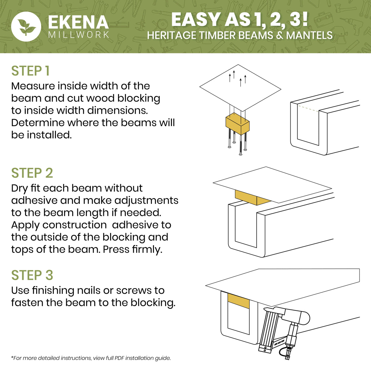 Ekena Millwork 3 1/2"W x 3 1/2"H x 120"L 3-Sided (U-Beam) Mena HeritageTimber Faux Wood Ceiling Beam, Kona Brown