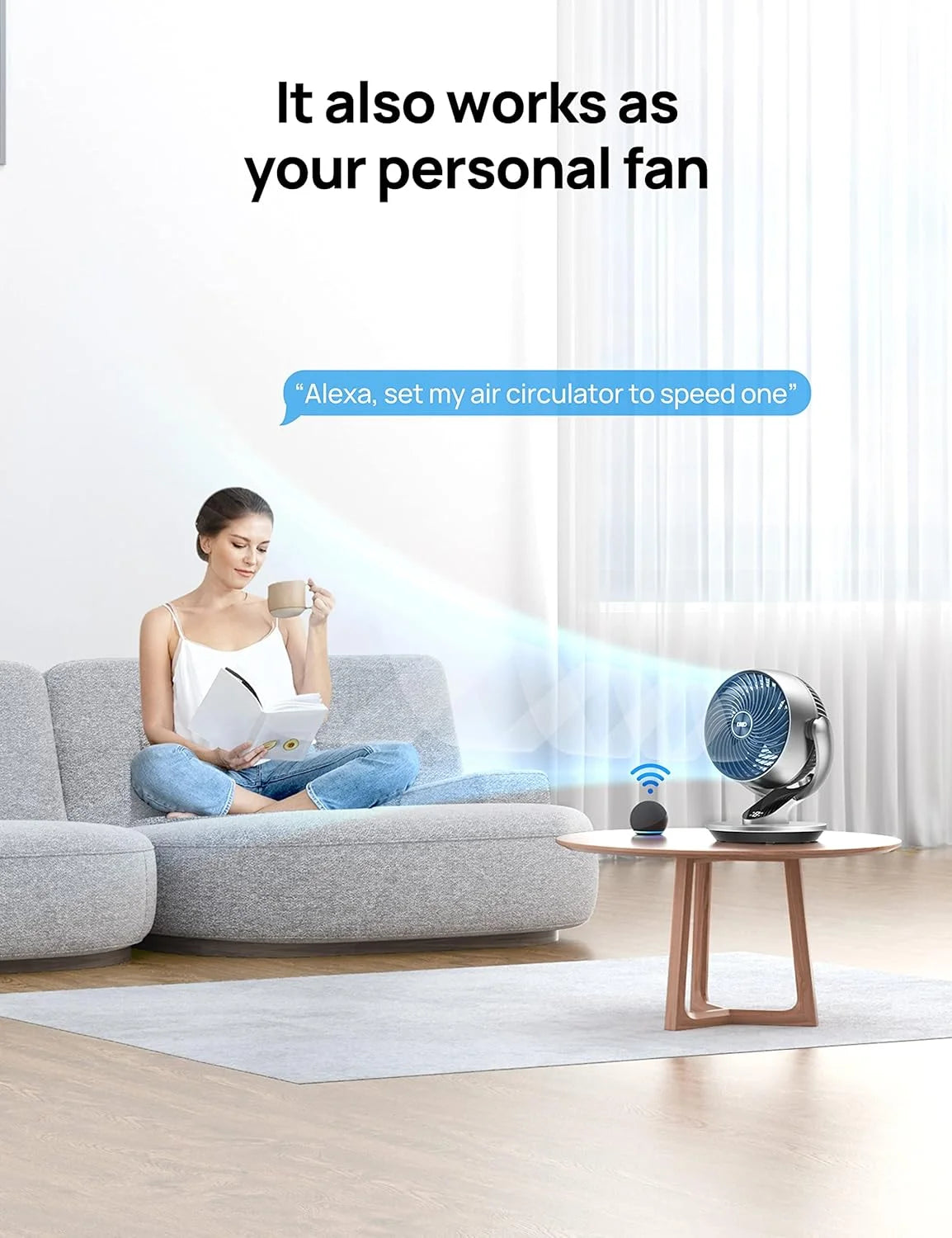 Dreo 10.24 in 4-Speed Oscillating 343 CFM Air Circulator Fan