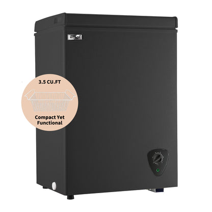WANAI 3.5 Cu.ft,Chest Freezer,Deep Freezer,Removable Storage Basket Freezer,Black