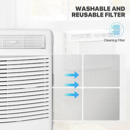 mollie 12,000 BTU 115V Window Air Conditioner, Cools Rooms up to 450 Sq.Ft., Window AC Unit with Remote Control, 24H-Timer and 3 Fan Speeds, White