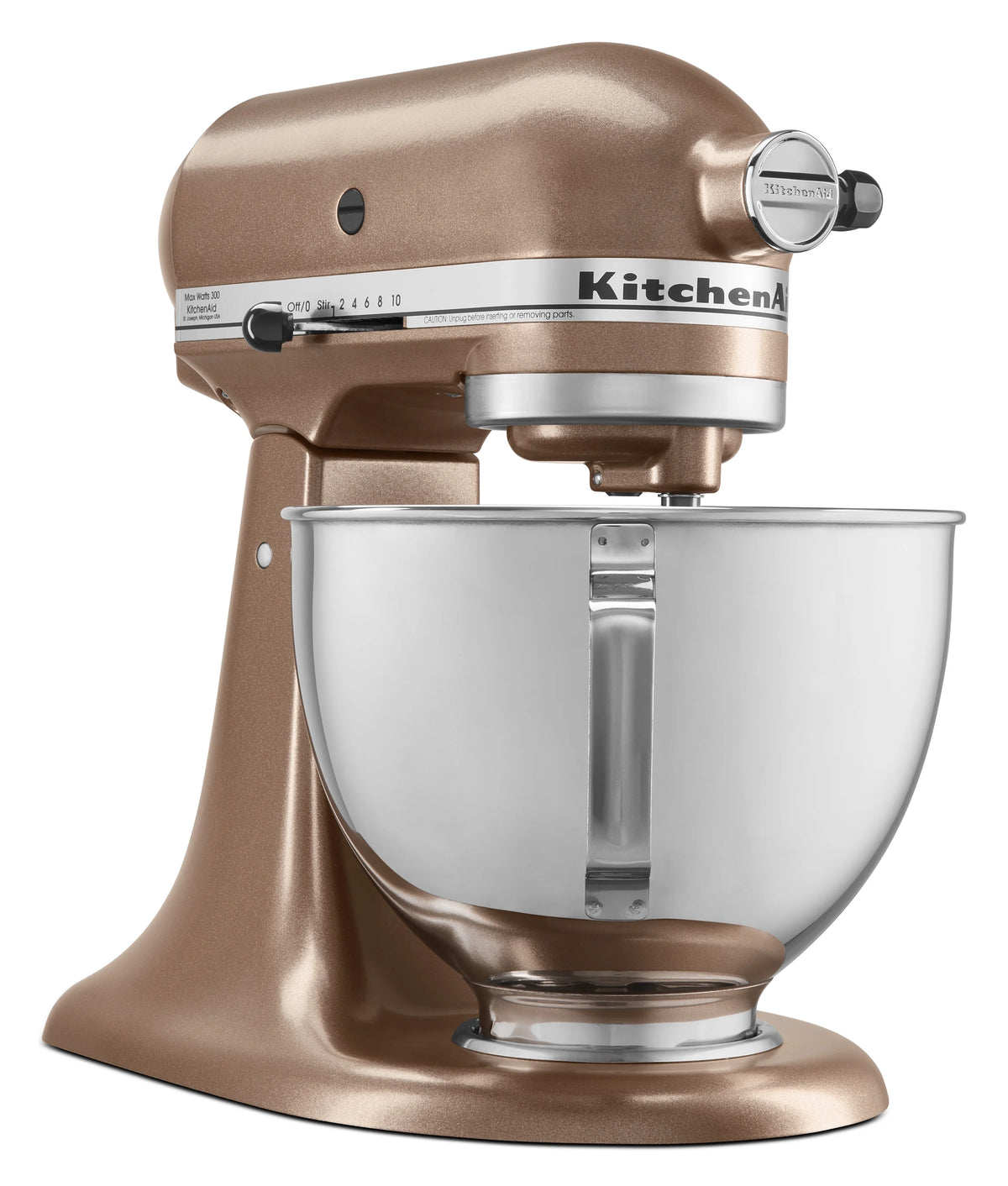 KitchenAid Deluxe Series 4.5 Quart Tilt-Head Stand Mixer with Stainless Bowl, Contour Silver, KSM97CU