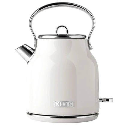 Haden Heritage 1500 1.7 Electric Kettle, Matte Black Finish with Copper Accents