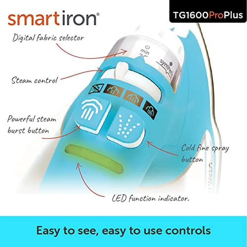Oliso Pro Plus Ceramic-Coated Steam Iron, Blue