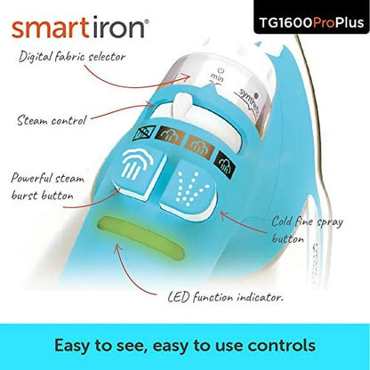 Oliso Pro Plus Ceramic-Coated Steam Iron, Blue