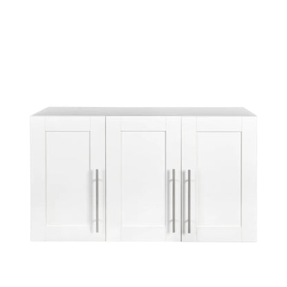Stackable Wall Cabinet,Solid Wood Storage Cabinet with Adjustable Shelves and Doors,Console Table Side Table for Hallway,Sideboard Buffet Cupboard for Kitchen, 15.75" D x 15.75" W x 70.87" H, White