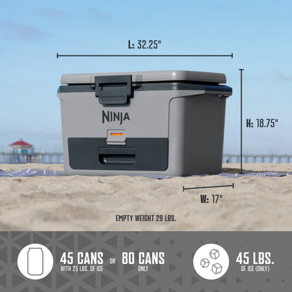 Ninja FrostVault 50qt Hard Cooler with Dry Zone, Gray, FB151GY
