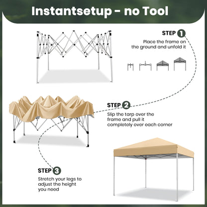 GVDV Canopy Tent, 10x10 ft Easy Pop up Outdoor Canopy Tent, Portable Straight Leg Gazebo Instant Canopy, Blue