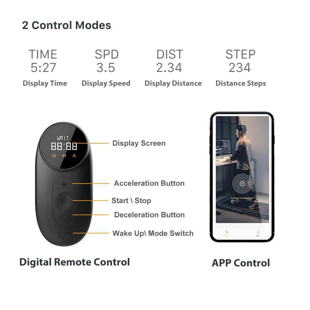 WalkingPad Folding Treadmill, Ultra Slim Foldable Treadmill Smart Fold Walking Pad Portable Safety Non Holder Gym and Running Device P1 Grey 0.5-3.72MPH