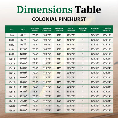 Little Cottage Co. 8x8 Colonial Pinehurst Shed with Operable Window, Outdoor Wood Storage Do-It-Yourself Precut Kit