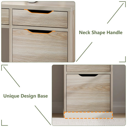 DreamCurship White Desk with Drawers, Modern Computer Desk with File Drawers, Home Office Study Writing Desk with Storage, White