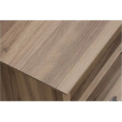 Bowery Hill Traditional Wood Executive Desk with File Drawer in Salt Oak