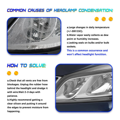 Headlights For 2013-2017 Chevy Traverse Chrome Factory Style Headlamps LH+RH Set