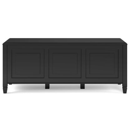 Simpli Home Connaught SOLID WOOD 51 inch Wide Traditional Storage Bench Trunk in Dark Chestnut Brown