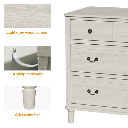 May Color Large White 3 Drawer Dresser Set of 2 with Fluted Panel, Modern Chest of Drawers with Silent Slide Drawers, Wood Accent Nightstand with Storage for Bedroom Living Room, Hallway