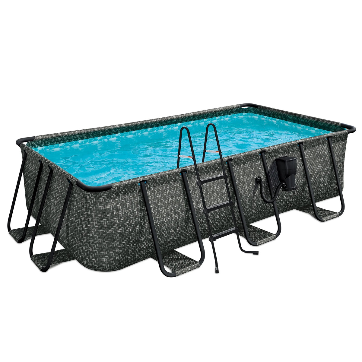 Open Box Funsicle 13' x 7' x 39" Rectangle Above Ground Swimming Pool, Gray