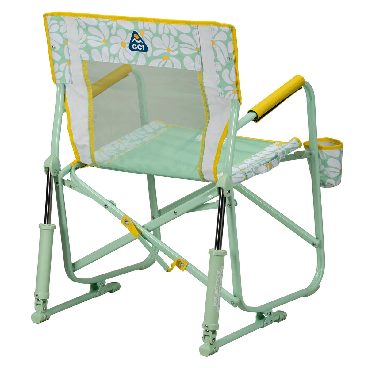 GCI Outdoor Freestyle Rocker Foldable Rocking Camp Chair, Purple Floral