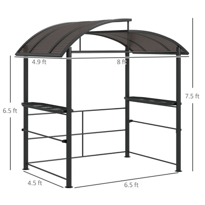 Outsunny 8' x 5' Grill Gazebo Shelter with Vented PC Roof, Side Shleves