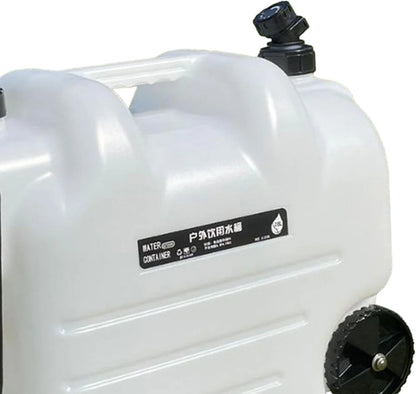 Water Container Water Storage Container Wheeled Pull Rod with Handle Water Barrel Water Jug for Camping Picnic Bath Emergency