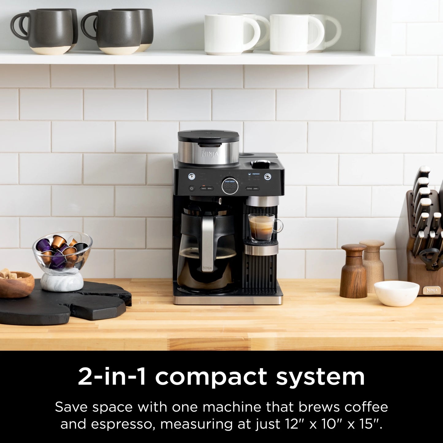 Ninja CFN601 Espresso & Coffee Barista System, Single-Serve Coffee & Nespresso Capsule Compatible