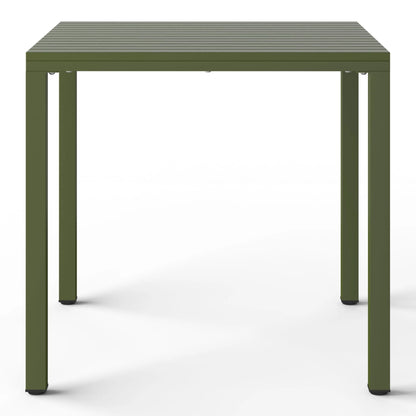 WestinTrends Playa 5-Piece Outdoor Patio Metal Frame Dining Table Set with Stackable Patio Dining Chairs, Olive Green