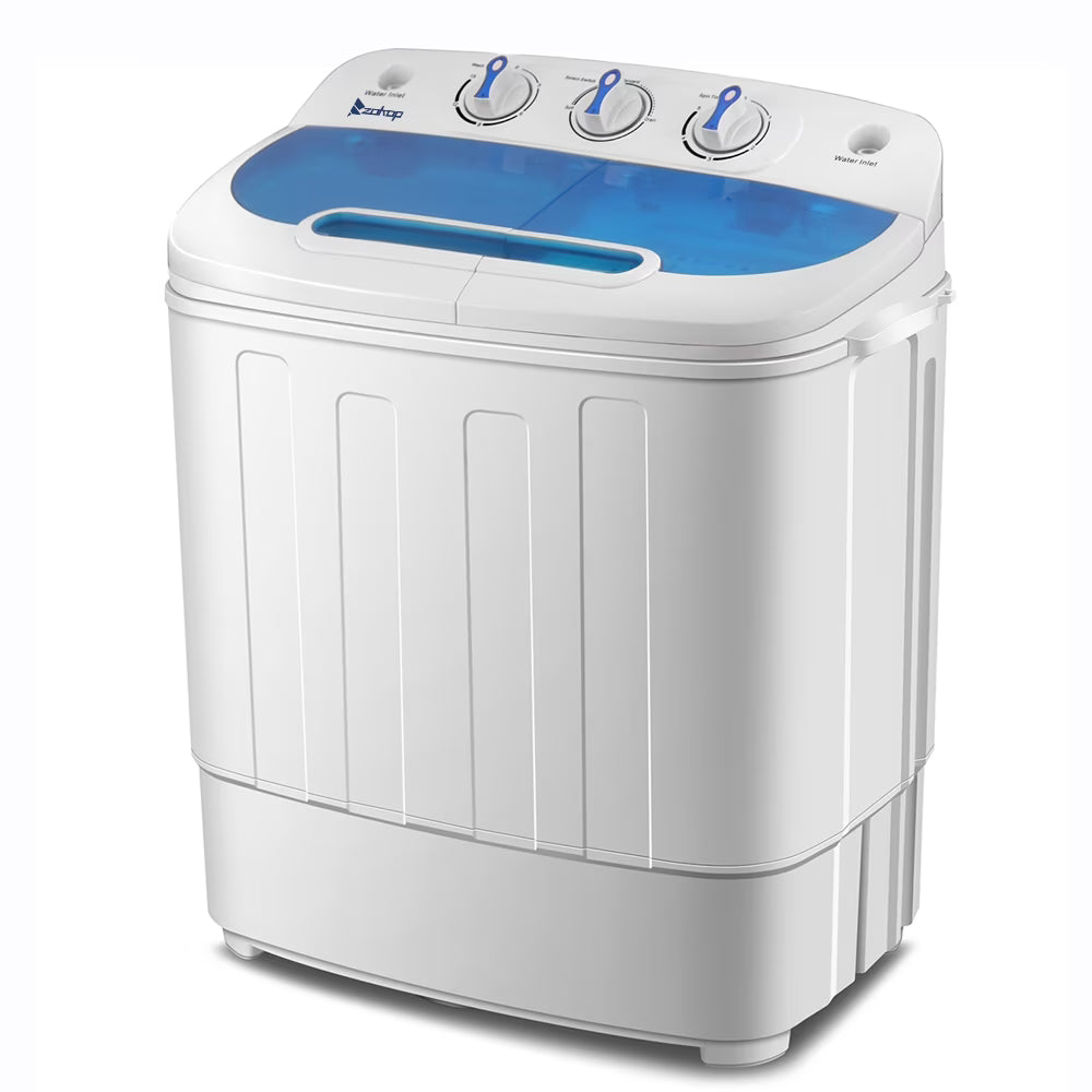 Portable Washing Machine, YOFE Compact Mini Washing Machine, Semi-automatic Washing Machine, Portable Mini Twin Tub Washing Machine for Camping Apartments, Washer(7.7lbs) /Spiner(6.6lbs), Gray, R4861