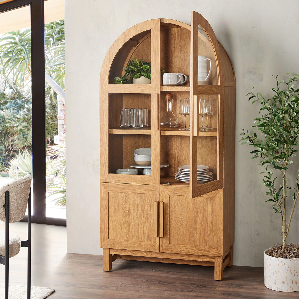 Better Homes & Gardens Juliet Kitchen Rounded Arch Cabinet, Rich Black
