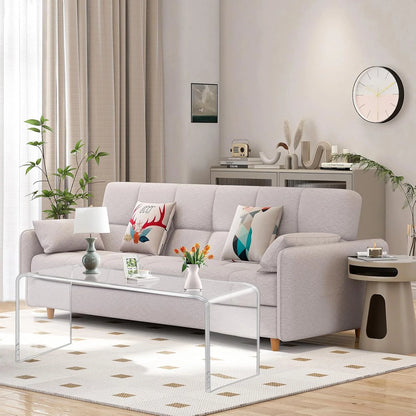 VDGPWA 32" Rectangle Waterfall Coffee Table, 0.6" Thick All Acrylic, Clear