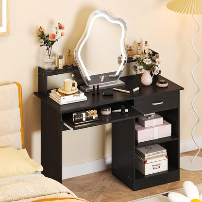 Ktaxon Computer Desk Home Office Workstation Laptop Table Drawer Shelf Furniture White
